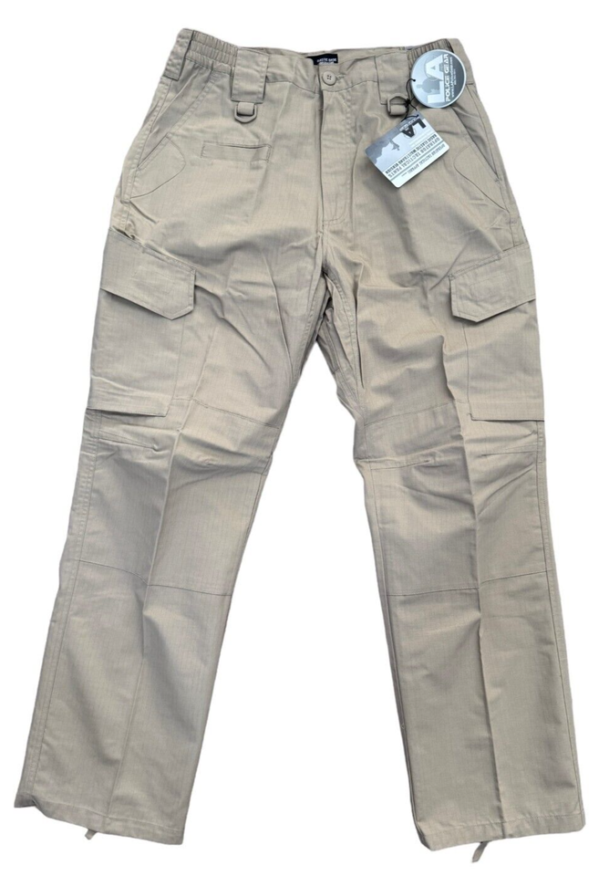 LA Police Gear Operator Pants Mens 34x32 Khaki Tactical Cargo Uniform NEW - $34.64
