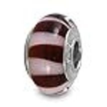 Galaxy Gold GG 925 Sterling Silver Genuine Murano Glass Charm, Zebra Str... - $18.80