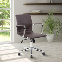 Modern Medium Back Executive Office Chair, Chocolate - £136.06 GBP