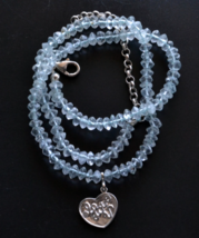 Aquamarine Necklace, Blue stone necklace, Aqua, Sterling Silver, I Love You (468 - £43.83 GBP