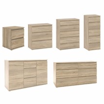 Oak Wood Finish Chest Of 2 3 5 6 Drawers Bedroom Chests Table Storage Cabinet - £93.90 GBP+