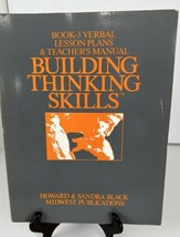 Education Book 3 Verbal Lesson Plans &amp; Manual Building thinking Skills 1988 - £8.89 GBP