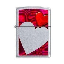 Zippo Lighter - Hearts Satin Chrome - 853238 - £21.32 GBP