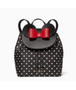 New Kate Spade Disney X Minnie Mouse Backpack Grain Leather Black with D... - $2,172.76 MXN