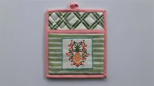 New Design Imports Pineapple Cotton Quilted Pocket Pot Holder - £9.42 GBP
