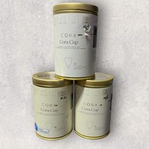 3 x Cora Menstrual Reusable Period Cups SIZE 1 Clear Silicone w/Cotton C... - $34.64