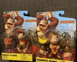 Donkey Kong &amp; Diddy Kong 4&quot; Action Figures Jakks World of Nintendo  Lot ... - £31.01 GBP