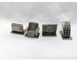 Lot Of (4) Scene It Screen Life Metal Player Pieces Couch TV Remote Laptop - $8.90