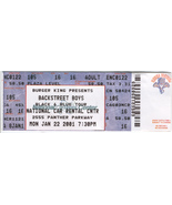 BACKSTREET BOYS 2001 FULL TICKET FT. LAUDERDALE FLORIDA BLACK &amp; BLUE TOU... - €8,59 EUR