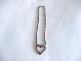 STUNNING VINTAGE RHINESTONE HEART NECKLACE ASSORTED COLORS PENDANT &amp; CHA... - $7.87