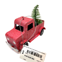 North Pole Trading Co Red Truck with Tree Christmas Ornament with Tag 4 x 2 inch - £8.55 GBP