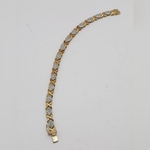 Vintage CZ Xlink, Gold over 925 Tennis Bracelet - $35.00