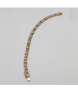 Vintage CZ Xlink, Gold over 925 Tennis Bracelet - $35.00