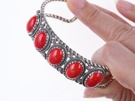 7.5&quot; Carolyn Pollack Relios sterling and coral bracelet - £130.57 GBP
