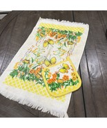 Vintage Sayco Yellow Orange  Butterfly Flowers Print Hot Pad And Kitchen... - $29.69