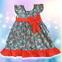 Nwt Girls Kids Fashion Cute Flowers Princess Floral Children Dress Size 4 - £7.80 GBP