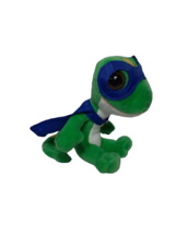 ComicCon Super Hero Geico Gecko Stuffy Plush, Mask &amp; blue Cape, RARE Collectible - £48.78 GBP