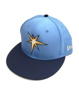 New Era Tampa Bay Rays 5950 OF 2018 Prolight Fitted Hat Sky Blue/Navy SZ... - $30.29