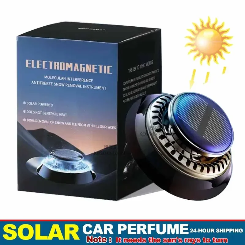 Solar Car Perfume Ornaments Solar Antifreeze Snow Remover Microwave Molecular - £16.11 GBP