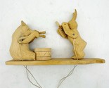 Vintage Russian Carved Bear Rabbit Drummer Sculptor Articulating Folk Ar... - $655.95 MXN