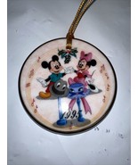 VTG Disney Porcelain Minnie &amp; Mickey Mouse Christmas Collection Ornament... - £22.48 GBP