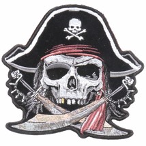 Hot Leathers Pirate Skull Patch (Multicolor, 5&quot; Width x 5&quot; Height) - $10.99