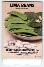 Lima Beans Speckled Pole Ibsen Seed Co Packet EMPTY Envelope Vintage Mob... - $10.52