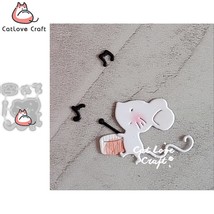 Circus Drumming Mouse Metal Cutting Dies Scrapbooking Card Making Craft - $9.91