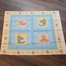 Vintage Peter Rabbit Fabric Panel Mom Momma Bunny for Baby Crib Blanket/... - $39.59