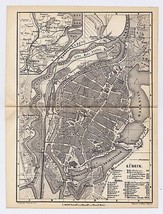 1886 ORIGINAL ANTIQUE MAP OF LÜBECK / LUBECK / SCHLESWIG-HOLSTEIN / GERMANY - $25.01