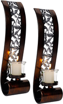 Wall Sconce, with Tea Light Candle Holder Antique Bronze Style Metal Set of 2 - £36.57 GBP