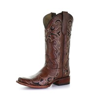 Circle G Women&#39;s Embroidery Square Toe Western Boots  - £92.71 GBP