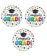 3 Pack 17&quot; Graduating Celebrate &#39;Congrats Grad!&#39; Foil Balloons - Stars - £10.16 GBP