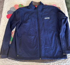 Seattle Seahawks Jacket Adult XL Navy Blue Softshell Fleece Lined NFL Fo... - $22.99