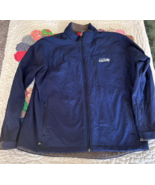 Seattle Seahawks Jacket Adult XL Navy Blue Softshell Fleece Lined NFL Fo... - $548.16 MXN