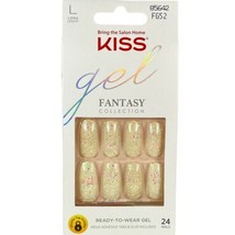 NEW Kiss Nails Gel Fantasy Press Glue Manicure Long Gel Coffin Off White Glitter - £12.41 GBP