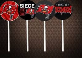 Tampa Bay Buccaneers 2 sided Cupcake Toppers lot 12 pieces cake Party fa... - £9.33 GBP