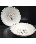 (2) Royal Doulton Old Colony Cereal Bowls Set Vintage Blue Floral Ribbed... - £31.02 GBP