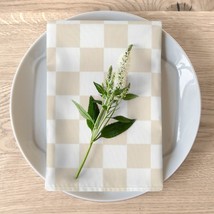 Beige Checker Napkins, Set of 4 - £29.84 GBP