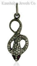 Victorian 1.24ct Rose Cut Diamond Ruby Lovley Snake Wedding Pendant VTJ EHS - £346.64 GBP
