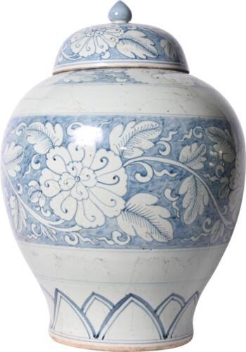 Primary image for Jar Vase Peony Flower Lidded Colors May Vary Blue White Variable Ceramic
