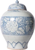 Jar Vase Peony Flower Lidded Colors May Vary Blue White Variable Ceramic - £439.72 GBP