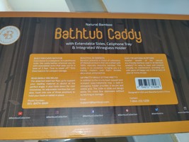 Bamboo Bath Tray Table Bathtub Caddy Tray Over the Tub Shelf Bath Holder Desk - £19.54 GBP