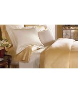 Sferra Giotto Honey King Duvet Solid Gold Hemstitch 100% Cotton Sateen I... - €327,24 EUR