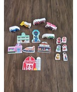 Melissa &amp; Doug Deluxe Activity Road Rug Play Blocks 17pc Wooden Vehicles... - €12,03 EUR
