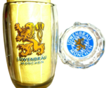 Lowenbrau Brewery Munich Barrel-shaped German Beer Glass Seidel &amp; Ashtray - £19.24 GBP