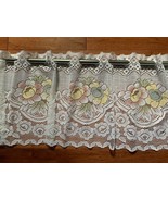 Blue Yellow Pink Rose Lace curtain Valance 13x58 - £7.77 GBP