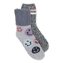 Joyspun Women&#39;s Smile Slipper Socks, 2-Pack, Size 4-10 - £11.76 GBP