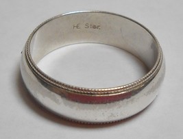 925 Sterling Silver Milgrain 6mm Wedding Anniversary Band Sz 6.25 Ring HE Unisex - £32.16 GBP