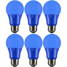 6 Pack Sunlite LED Colored A19 3W Light Bulbs with Medium (E26) Base, Blue - £51.77 GBP